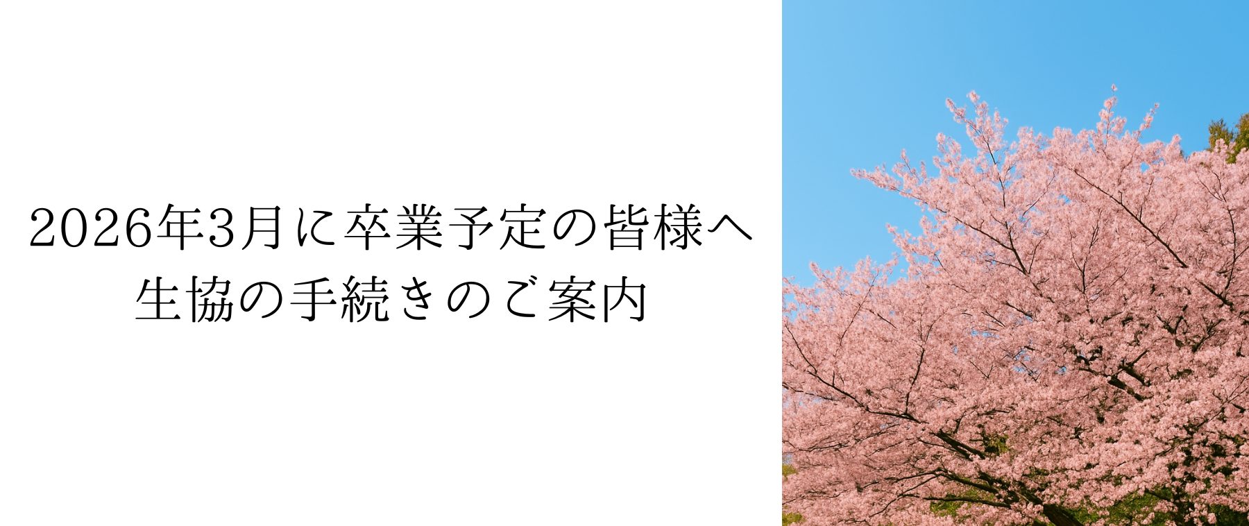 2026年3月に卒業予定の皆様へ　生協の手続きのご案内
